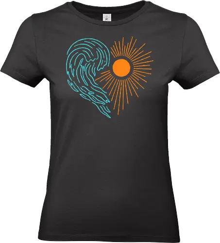 Ocean Heart - beach, summer, waves, surf, ocean, heart, vacation, sea - Standard T-Shirt (Women)