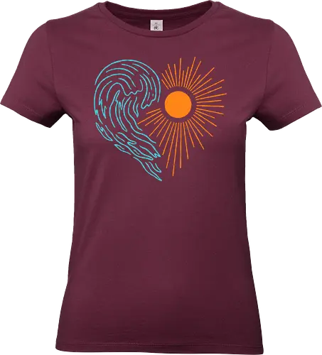 Ocean Heart - beach, summer, waves, surf, ocean, heart, vacation, sea - Standard T-Shirt (Women)