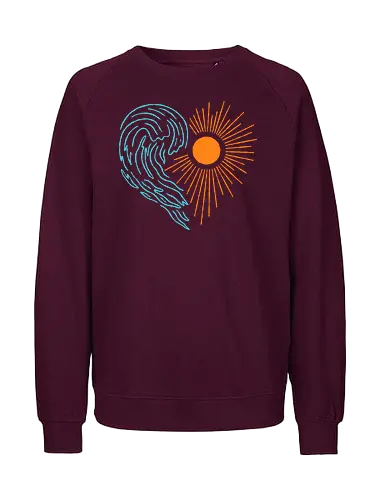 Ocean Heart - beach, summer, waves, surf, ocean, heart, vacation, sea - Fairtrade Sweatshirt