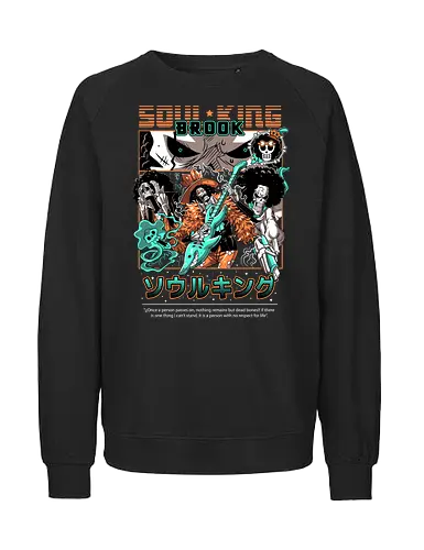 Soul King Vibes - Pirate, brook, soul king, straw hat crew, skeleton musician, anime pirate, music anime, grand line - Fairtrade Sweatshirt