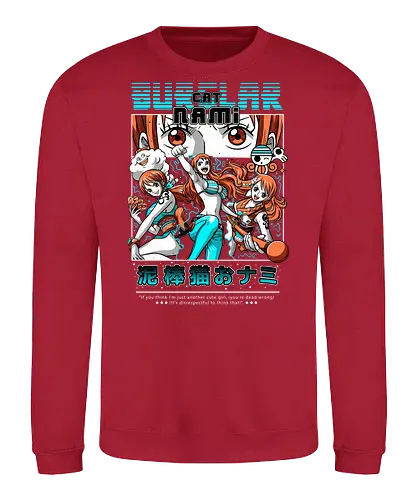Cat Burglar Queen - Pirate, nami, straw hat crew, anime girl, pirate navigator, anime pirate, cat burglar, grand line - Sweatshirt