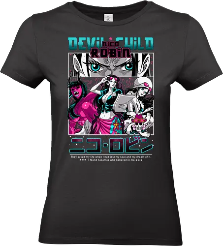 Devil Child - Pirate, nico robin, devil child, anime girl, straw hat crew, anime pirate, archaeologist, grand line - Standard T-Shirt (Women)
