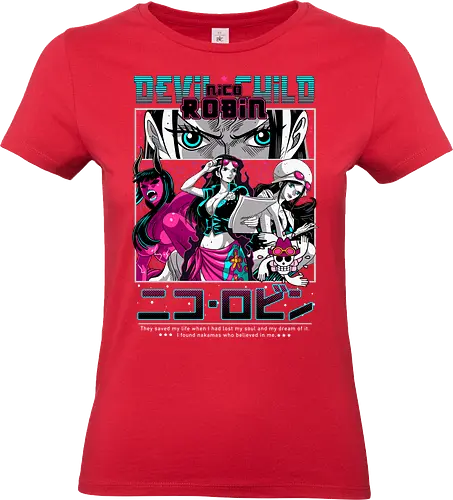 Devil Child - Pirate, nico robin, devil child, anime girl, straw hat crew, anime pirate, archaeologist, grand line - Standard T-Shirt (Women)