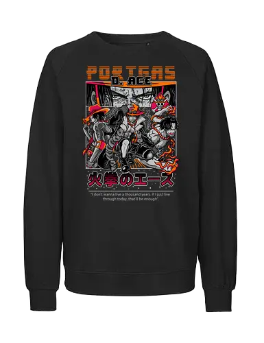 Flame Emperor - Pirate, portgas d ace, fire fist ace, anime pirate, flame power, whitebeard pirates, shonen anime, grand line - Fairtrade Sweatshirt