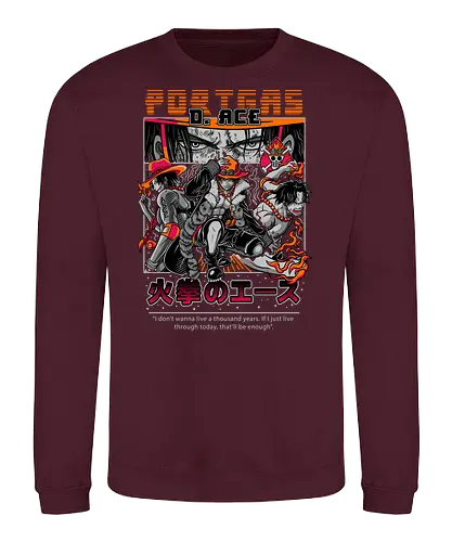 Flame Emperor - Pirate, portgas d ace, fire fist ace, anime pirate, flame power, whitebeard pirates, shonen anime, grand line - Sweatshirt