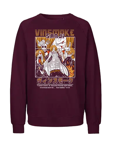 Burning Kick Style - Pirate, sanji, vinsmoke sanji, fire kick, straw hat crew, anime pirate, black leg, shonen anime - Fairtrade Sweatshirt
