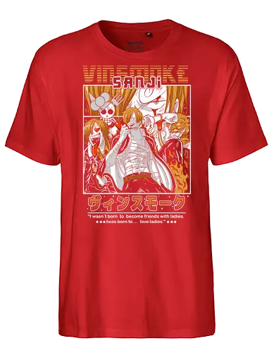 Burning Kick Style - Pirate, sanji, vinsmoke sanji, fire kick, straw hat crew, anime pirate, black leg, shonen anime - Fairtrade T-Shirt