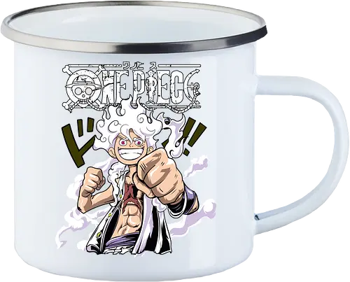 Freedom Power - Pirate, anime pirate, sun god nika, straw hat, anime power, grand line, gear 5 - Enamel Mug