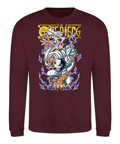 Divine Form - Pirate, nika power, anime transformation, pirate king, manga style, anime battle, straw hat crew, gear 5 - Sweatshirt