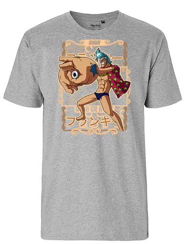 Super Machine - Pirate, franky, cyborg pirate, straw hat crew, anime mechanic, super pose, anime pirate, cola power - Fairtrade T-Shirt