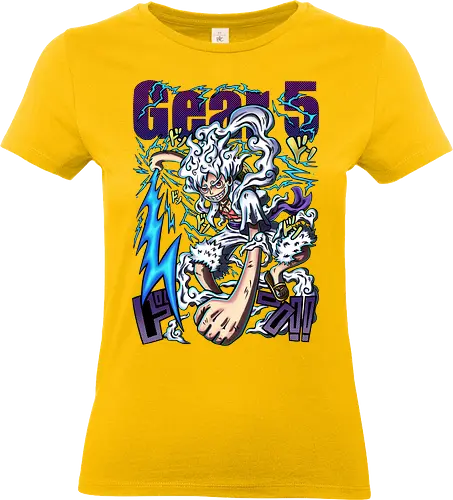 Neon God - manga art, anime power, Pirate, gear 5 luffy, sun god nika, anime transformation, neon anime, pirate king - Standard T-Shirt (Women)