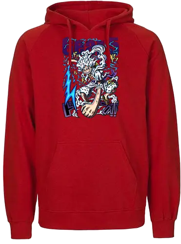 Neon God - manga art, anime power, Pirate, gear 5 luffy, sun god nika, anime transformation, neon anime, pirate king - Fairtrade Hoodie