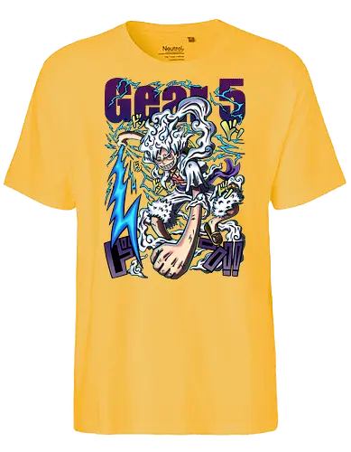 Neon God - manga art, anime power, Pirate, gear 5 luffy, sun god nika, anime transformation, neon anime, pirate king - Fairtrade T-Shirt