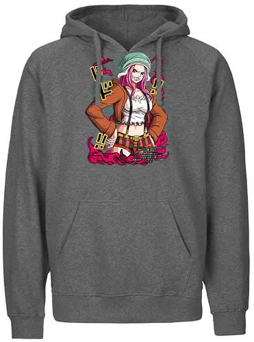 Pink Chaos - Pirate, jewelry bonney, anime girl, worst generation, anime pirate, pink aesthetic, grand line, manga art - Fairtrade Hoodie