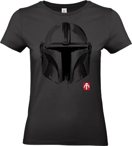 Bounty Hunter helmet sumi e - movies, sci fi, Bounty Hunter, bounty hunter, sumi e, japanese art, helmet, television - Standard T-Shirt (Women)
