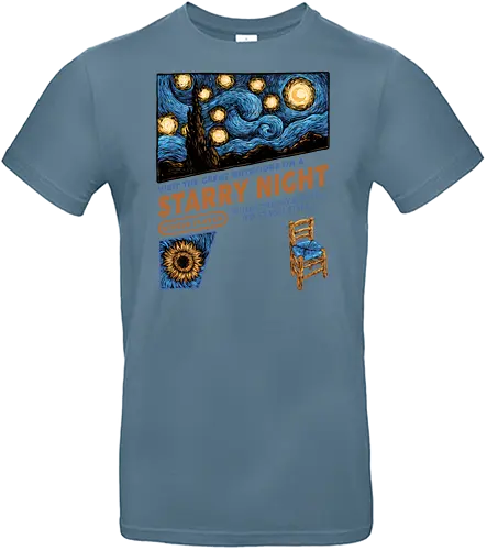 Starry Outdoors - Art, painting, paintings, artists, impressionist, impressionism, sky, stars, night - Standard T-Shirt