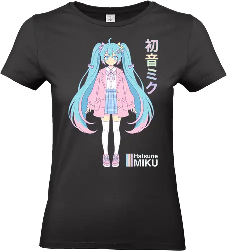 Pastel Pop: Hatsune Miku Casual Kawaii - kawaii anime clothing, pastel aesthetic graphic tee, cute Miku apparel, soft girl anime shirt, Japanese pop idol design, anime otaku streetwear, pastel anime girl, Miku shirt - Standard T-Shirt (Women)