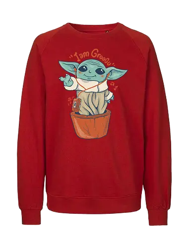 i am groogu  - Bounty Hunter, grogu, movies, 80s, 90s, vintage, classic, music, alien, ufo - Fairtrade Sweatshirt