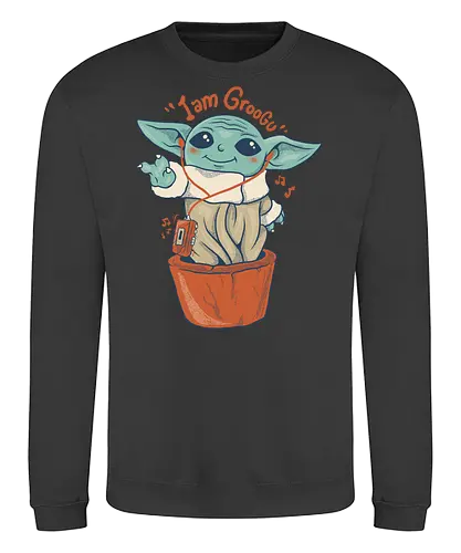 i am groogu  - Bounty Hunter, grogu, movies, 80s, 90s, vintage, classic, music, alien, ufo - Sweatshirt
