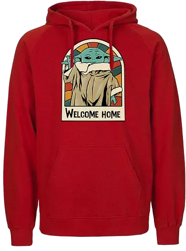 welcome home alien  - Bounty Hunter, grogu, movies, 80s, 90s, vintage, classic, music, alien, ufo - Fairtrade Hoodie