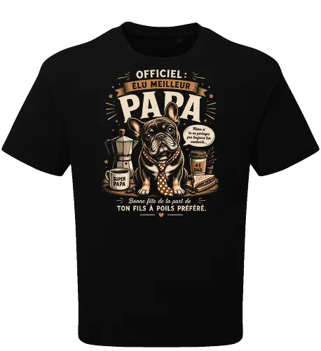 Elu Meilleur Papa Bouledogue Français Vintage Cadeau Fete des Peres