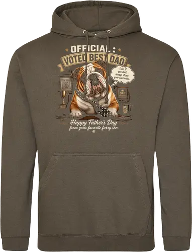 Official Voted Best Dad Vintage English Bulldog Dad Father's Day Gift