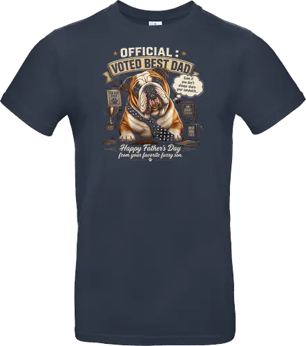 Official Voted Best Dad Vintage English Bulldog Dad Father's Day Gift