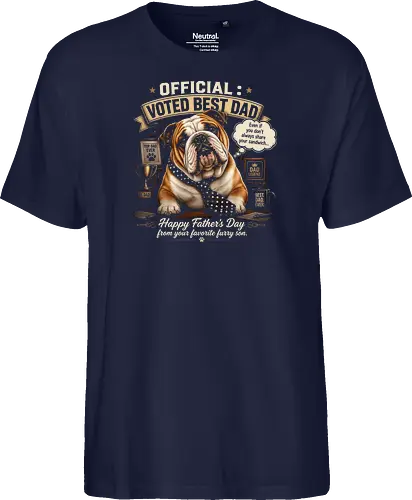 Official Voted Best Dad Vintage English Bulldog Dad Father's Day Gift