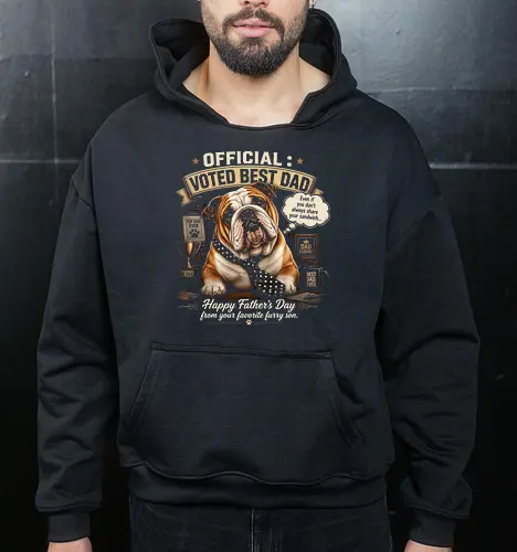 Official Voted Best Dad Vintage English Bulldog Dad Father's Day Gift