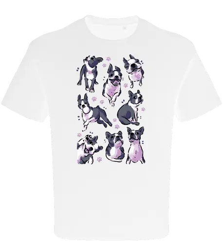 Boston Terrier Love White