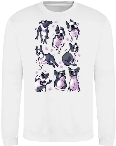 Boston Terrier Love White