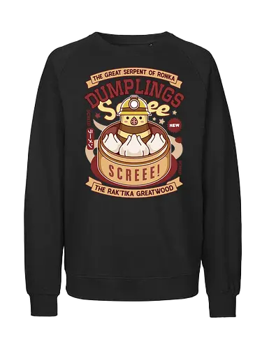 Serpent Of Ronka Dumplings - final 14, dumplings, fantasy, ffxiv, ff14, the great serpent of ronka, scree, video games, gaming, dumplings, eorzea, Kupo, Cactus, sabotender, tonberry, Kweh - Fairtrade Sweatshirt