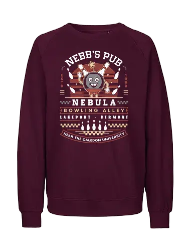 Nebb Bowling Mascot Emblem - Strange Life, butterfly, before the storm, Chloe, Max, rachel amber, arcadia bay, video game, gaming, gamer, rocky mountain record traders, the black lantern, true colors, alex chen, haven springs - Fairtrade Sweatshirt