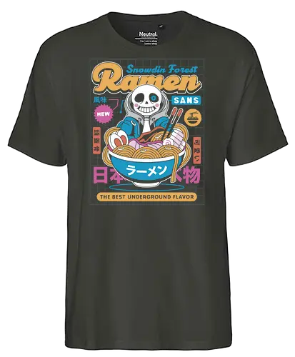 Snowdin Forest Ramen Aesthetic - Tale, deltarune, muffet, sans, spider cider, video game, gaming, flowey, mettaton, gamer, papyrus, toriel, asgore - Fairtrade T-Shirt