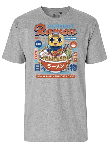 Servbot Ramen Vintage - Gaming, dead rising, frank west, tron bonne, zombrex, servbot, video game, gaming, gamer, survival horror, willamette parkview mall, Horror, biohazard, megaman, arcade - Fairtrade T-Shirt