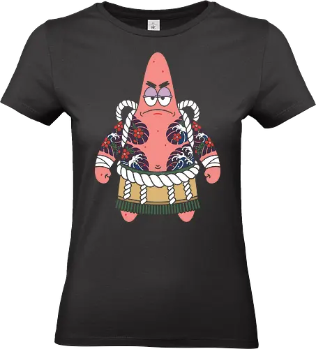 The Irezumi Boss - yakuza starfish shirt, funny cartoon parody tee, irezumi tattoo apparel, meme graphic streetwear, tough pink starfish, japanese gangster cartoon, pop culture mashup clothing, sumo starfish design, retro cartoon yakuza, cherry blossom tattoo shirt - Standard T-Shirt (Women)