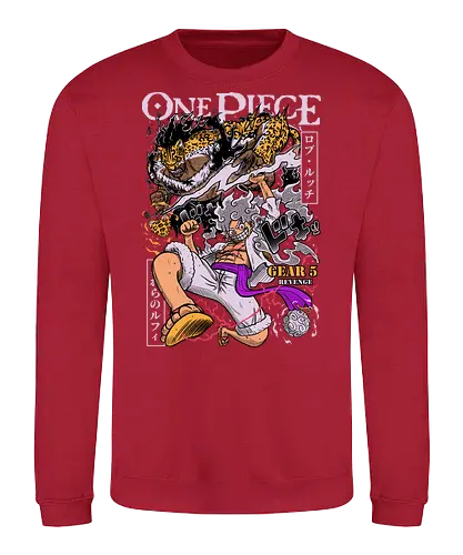 Revenge Clash - Pirate, luffy vs lucci, rob lucci, anime battle, gear 5, cp0, anime pirate, manga fight - Sweatshirt