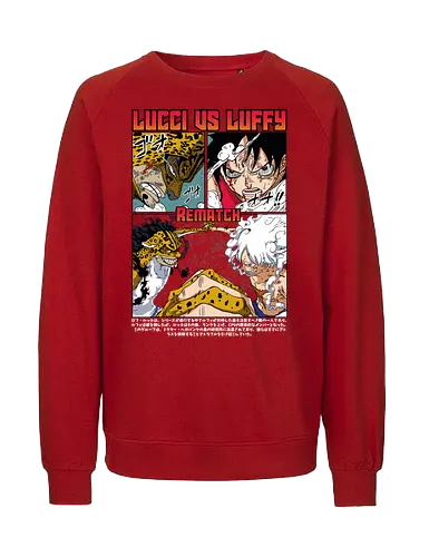 Final Rematch - Pirate, lucci vs luffy, gear 5 luffy, anime fight, cp0 battle, manga panel, anime pirate, shonen anime - Fairtrade Sweatshirt