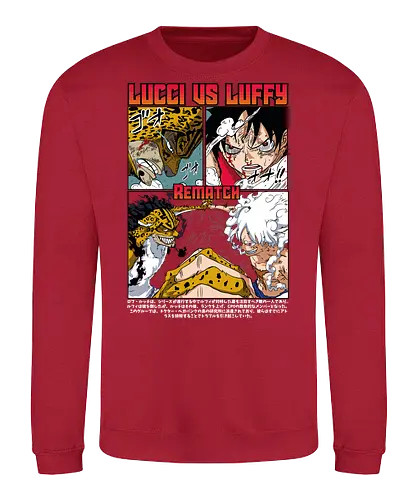 Final Rematch - Pirate, lucci vs luffy, gear 5 luffy, anime fight, cp0 battle, manga panel, anime pirate, shonen anime - Sweatshirt