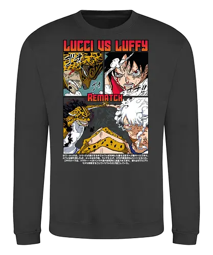 Final Rematch - Pirate, lucci vs luffy, gear 5 luffy, anime fight, cp0 battle, manga panel, anime pirate, shonen anime - Sweatshirt