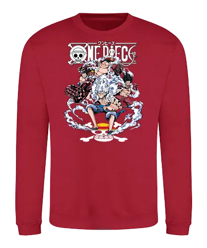 Gear Power Evolution - Pirate, luffy gears, Pirate, anime pirate, gear system, straw hat captain, manga art, grand line - Sweatshirt