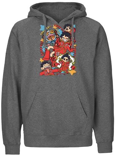 Egghead Adventure - Pirate, luffy egghead, Pirate, anime pirate, egghead arc, futuristic anime, straw hat crew, manga art - Fairtrade Hoodie