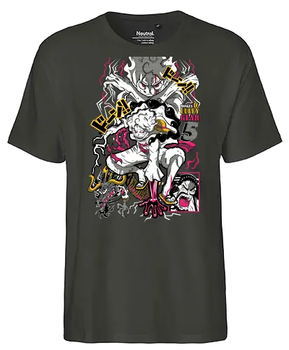 Chaos Energy - Pirate, gear 5 luffy, anime transformation, sun god nika, anime battle, pirate king, manga art, grand line - Fairtrade T-Shirt