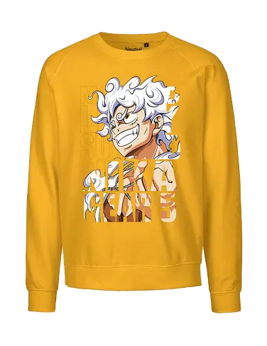 Golden Freedom - Pirate, gear 5, anime pirate, gold aesthetic, anime power, straw hat captain, manga art - Fairtrade Sweatshirt