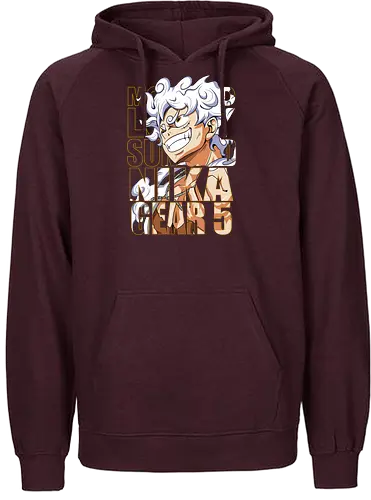 Golden Freedom - Pirate, gear 5, anime pirate, gold aesthetic, anime power, straw hat captain, manga art - Fairtrade Hoodie