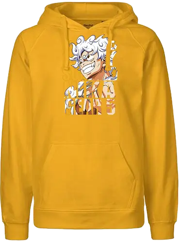 Golden Freedom - Pirate, gear 5, anime pirate, gold aesthetic, anime power, straw hat captain, manga art - Fairtrade Hoodie
