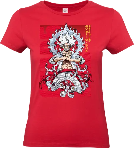 Crimson Impact - Pirate, gear 5 luffy, anime transformation, red aesthetic, anime pirate, manga art, pirate king, grand line - Standard T-Shirt (Women)