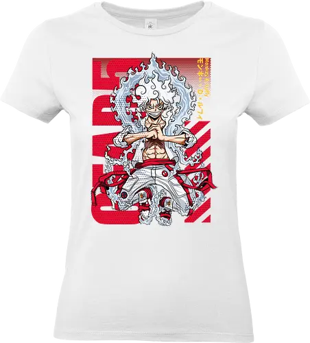Crimson Impact - Pirate, gear 5 luffy, anime transformation, red aesthetic, anime pirate, manga art, pirate king, grand line - Standard T-Shirt (Women)
