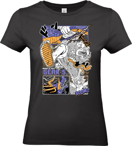 Booming Power - Pirate, gear 5 action, Pirate, anime battle, dynamic pose, anime pirate, manga art, sun god nika - Standard T-Shirt (Women)