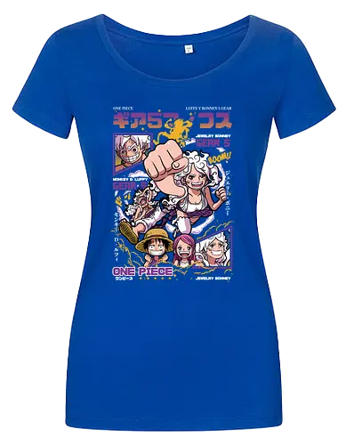 Gear 5 Chaos - Pirate, jewelry bonney, luffy gear 5, anime pirate, egghead arc, worst generation, manga art, anime duo - Women T-Shirt